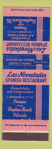 Matchbook Cover - Las Novedades Spanish Restaurant Daytona Beach Tampa FL WEAR