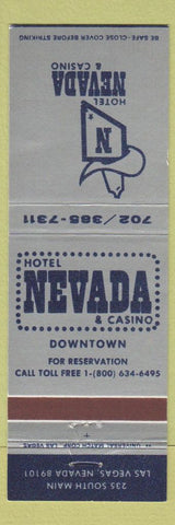 Matchbook Cover - Hotel Nevada Casino Las Vegas NV