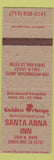 Matchbook Cover - Golden Orange Match Club Santa Anna CA 1985