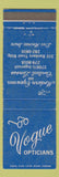Matchbook Cover - Vogue Opticians Des Moines IA