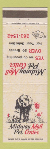 Matchbook Cover - Midway Mall Pet Center dog grooming