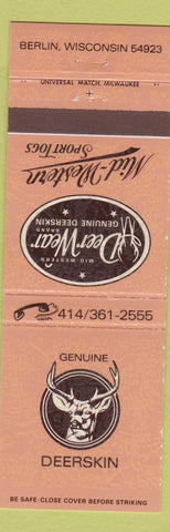 Matchbook Cover - Deer Wear Mid Western Deer Skin Berlin WI
