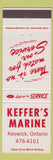 Matchbook Cover - Keffer's Marine Keswick ON