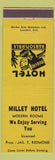 Matchbook Cover - Millet Hotel AB