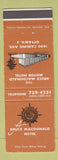 Matchbook Cover - Bruce Macdonald Motor Hotel Ottawa ON