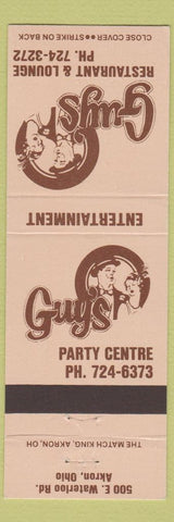 Matchbook Cover - Guys Party Center Akron OH Restaurant Lounge