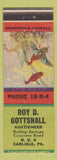 Matchbook Cover - Roy D Gottshall Auctioneer Carlisle PA On the Wing