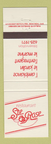 Matchbook Cover - Restaurant Ste Rose