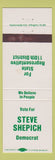 Matchbook Cover - Steve Shepich State Representative Iron River MI