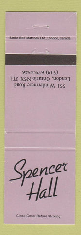 Matchbook Cover - Spencer Hall London ON