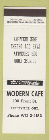 Matchbook Cover - Modern Cafe Belleville ON