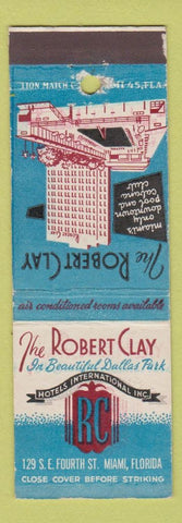 Matchbook Cover - Robert Clay Hotel Miami FL