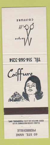 Matchbook Cover - Maryse Gill Coiffure Salon Pierreville QC girlie
