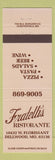 Matchbook Cover - Fratelli's Ristorante Dellwood MO Pizza