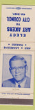 Matchbook Cover - Art Akers City Council WEAR