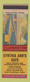 Matchbook Cover - Cynthia Ann's Cafe Hamburgers Chattanooga TN Defense
