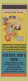 Matchbook Cover - Cynthia Ann's Cafe Hamburgers Chattanooga TN Crowd