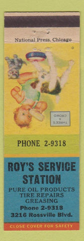 Matchbook Cover - Roy's Pure oil gas Chattanooga TN Crowd