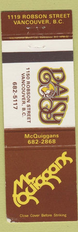 Matchbook Cover - Daisy Mc Guiggans Vancouver BC