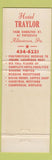 Matchbook Cover - Hotel Traylor Allentown PA Coffee Shop