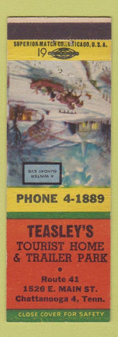 Matchbook Cover Teasley's Tourist Home Trailer Park Chattanooga TN Winter Sunday