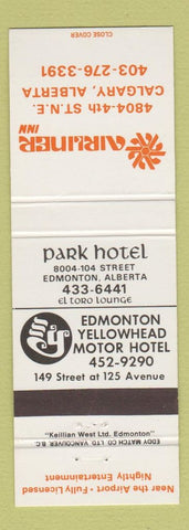 Matchbook Cover - Airliner Inn Calgary AB