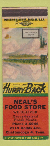 Matchbook Cover - Neal's Food Store Chattanooga TN Winter Wonderland