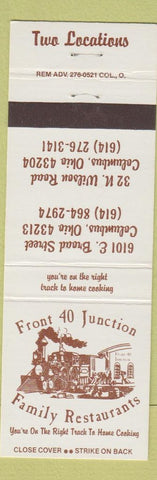 Matchbook Cover - Front 40 Junction Restaurant Columbus OH