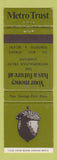 Matchbook Cover - Metro Trust Toronto ON banking