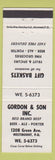 Matchbook Cover - Gordon and Son Red Brand Beef Westmount QC