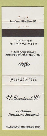 Matchbook Cover - 1790 Restaurant Savannah GA