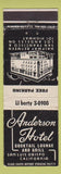 Matchbook Cover - Anderson Hotel San Luis Obispo CA