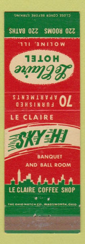 Matchbook Cover - Le Claire Hotel Moline IL