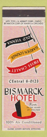Matchbook Cover - Bismarck Hotel Chicago IL #2