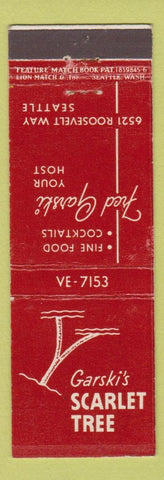 Matchbook Cover - Garski's Scarlett Tree Seattle WA feature