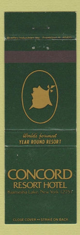 Matchbook Cover - Concord Resort Hotel Kiamesha Lake NY