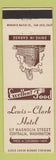 Matchbook Cover - Lewis Clark Hotel Centralia WA
