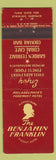 Matchbook Cover - Benjamin Franklin Hotel Philadelphia PA red