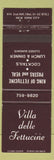 Matchbook Cover - Villa Delle Fettucine New York City Pasta