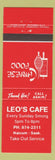 Matchbook Cover - Leo's Cafe Naicum SK