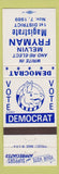 Matchbook Cover - Melvin Fryman Magistrate Jefferson County KY 1989