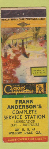 Matchbook Cover - Frank Anderson's Service oil gas Willow Dale GA Winners