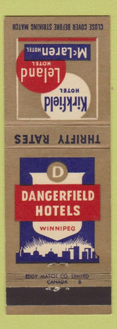 Matchbook Cover - Dangerfield Hotels Winnipeg MB Kirkfield Leland McLaren