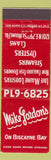 Matchbook Cover - Mike Gordon's Miami FL restaurant Oysters Clams