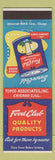 Matchbook Cover - Food Club Grapefruit Juice Topco Chicago IL