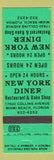 Matchbook Cover - New York Diner Miami Beach FL neon green