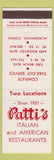Matchbook Cover - Patti's Italian Restaurant Jacksonville FL