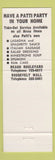 Matchbook Cover - Patti's Italian Restaurant Jacksonville FL