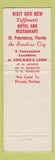 Matchbook Cover - Toffenetti Restaurants Chicago IL St Petersburg FL