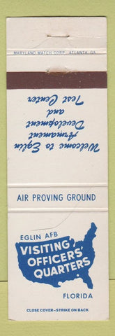 Matchbook Cover - Officers' Quarters Eglin Air Force Base FL